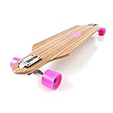 White Wave Bamboo Longboard Skateboard Complete
