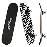 WhiteFang Skateboards for Beginners, Complete Skateboard 31 x 7.88, 7 Layer Canadian Maple Double Kick Concave Standard and Tricks Skateboards for Kids and Beginners (Lighting)