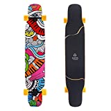 Playshion 39 Inch Drop Through Freestyle Longboard Skateboard Cruiser Black